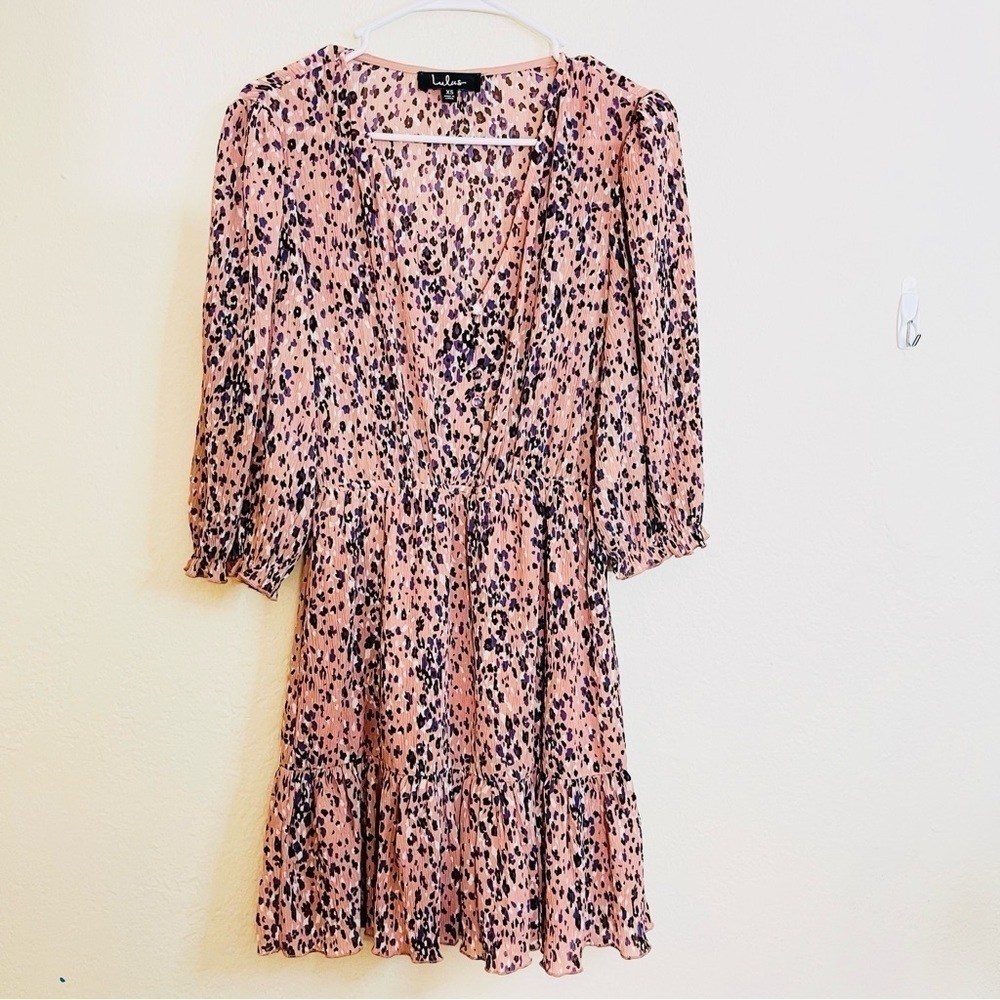 Lulus Parkside Mauve Multi-Print Mini Dress Women Size XS Pink/Purple - Picture 3 of 12